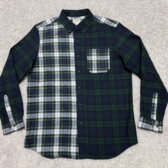 NWT LL Bean Flannel Shirt Traditional Fit Scotch Plaid Chemise Mens Medium Reg - Picture 2 of 13